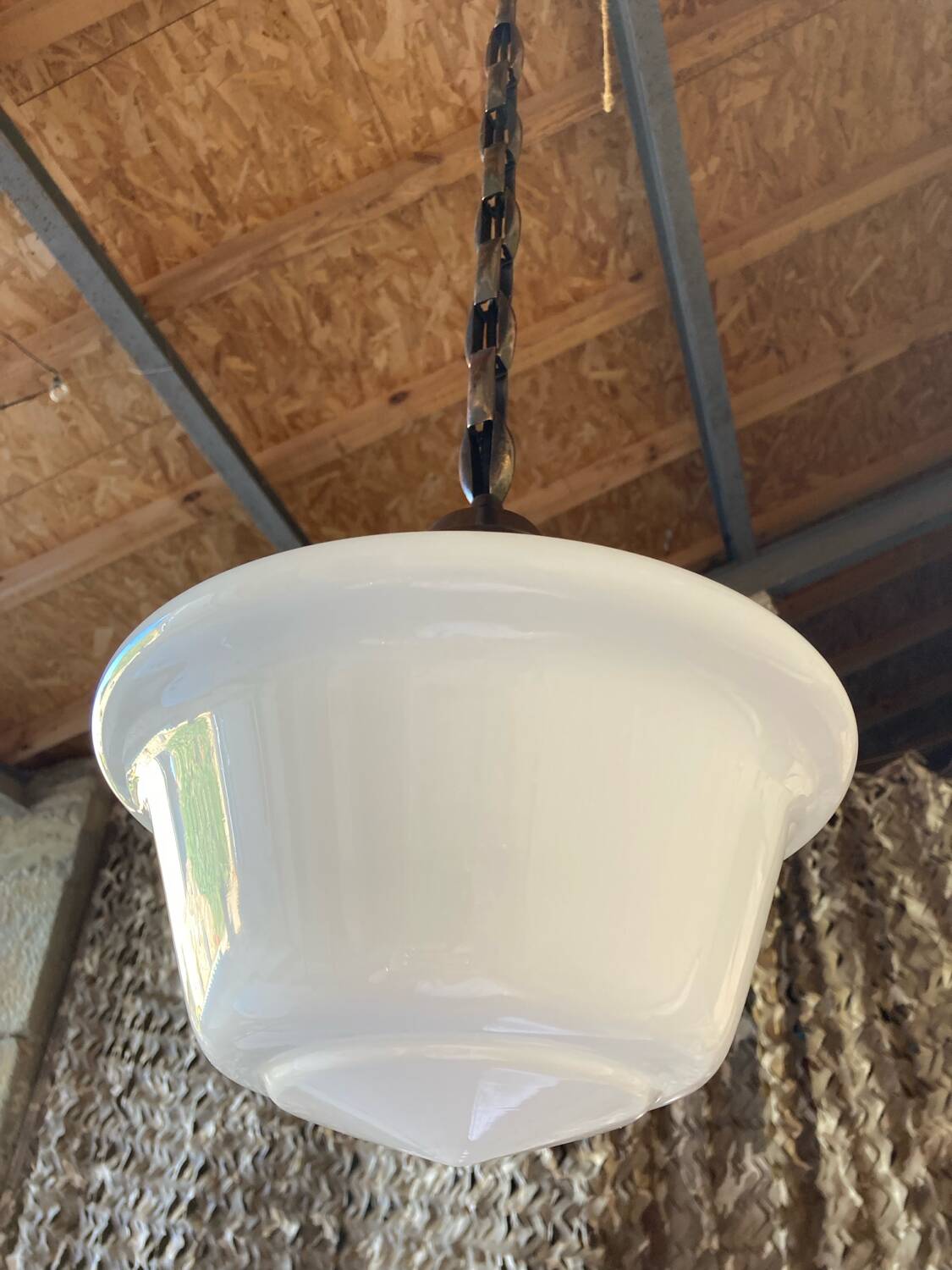 Suspension opaline Art Deco