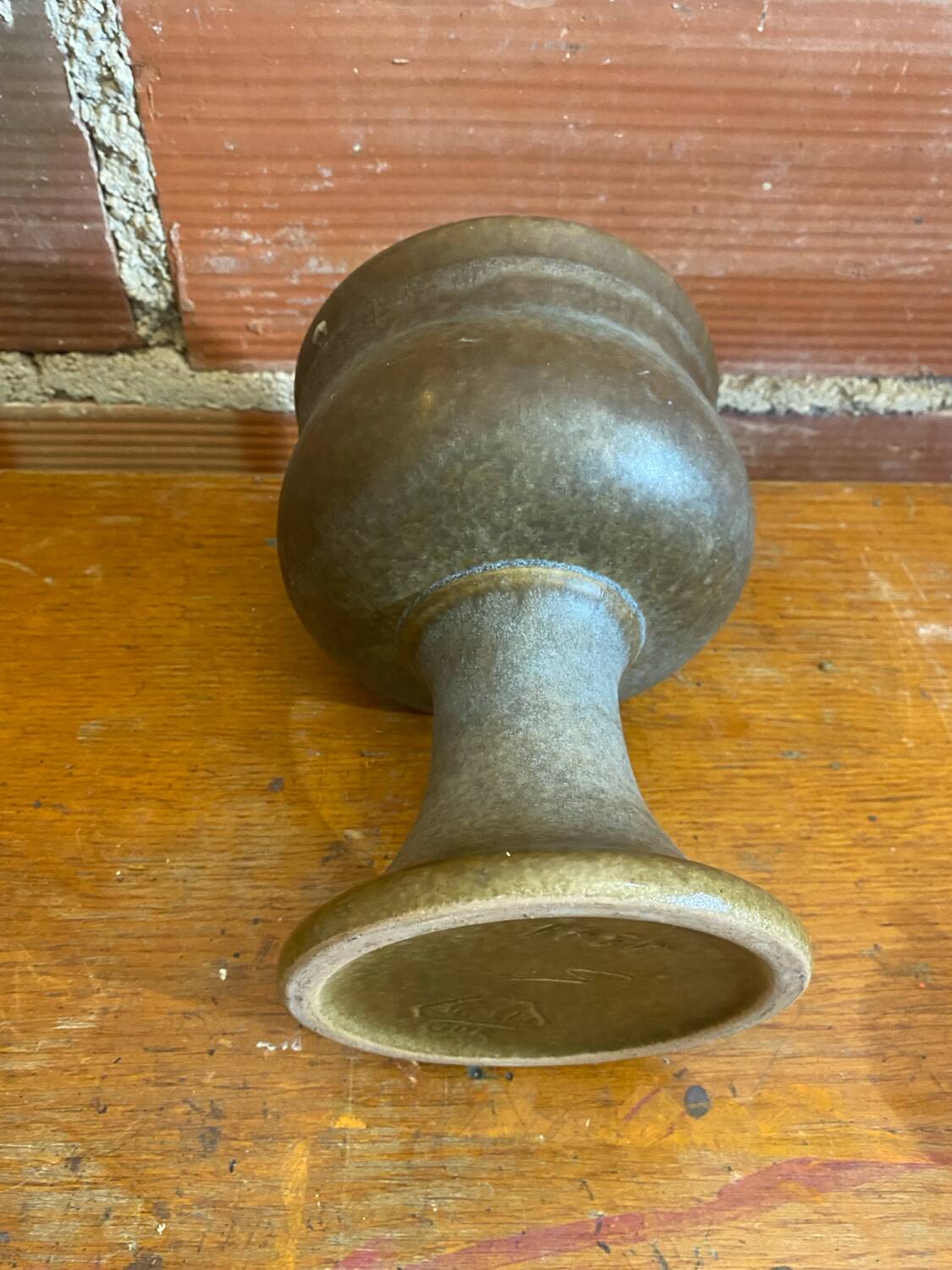 Chalice tankard antique strehla grey stoneware gdr germany vintage