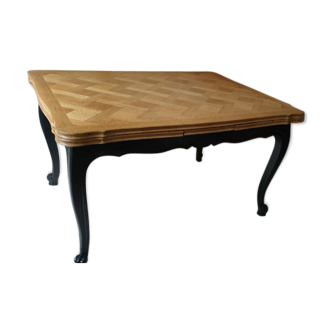 Table Louis XV in channel rough tray foot black snail matte