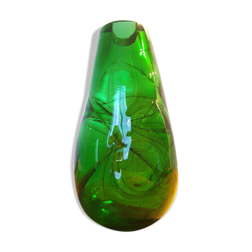 1970 s green glass vase