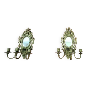 Paire d'applique laiton - massif