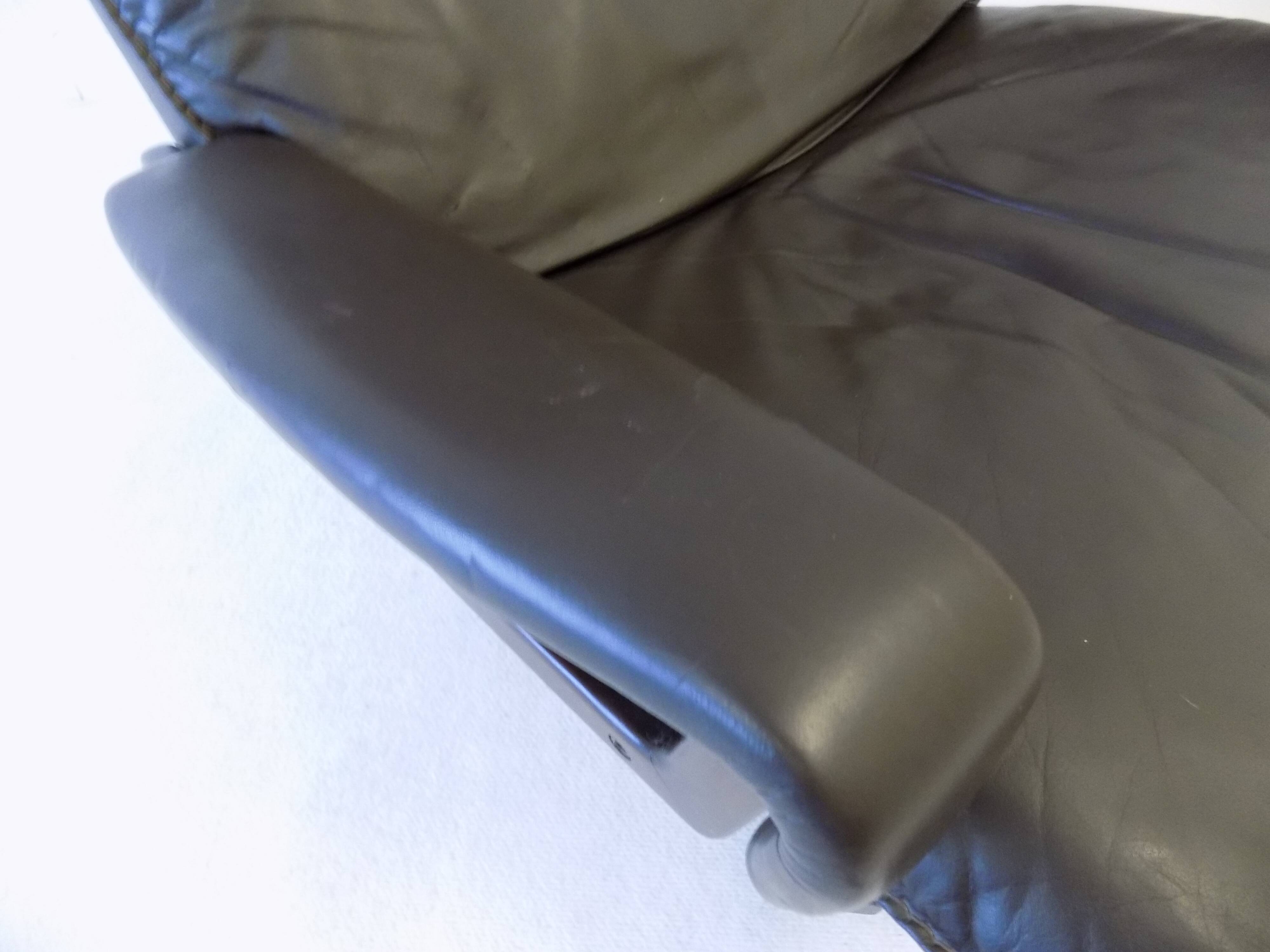Strässel King chair brown leather armchair by Andre Vandenbeuck for WK