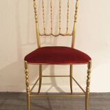 Chaise Chiavari 1960 en laiton - design Giuseppe Gaetano Descalzi