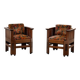 Pair of Amsterdam School walnut armchairs, Netherlands, c. 1930