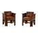 Pair of Amsterdam School walnut armchairs, Netherlands, c. 1930