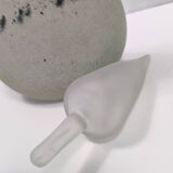 Handmade Scavo Glass Bottle / Vase by Luigi Mellara, Italy