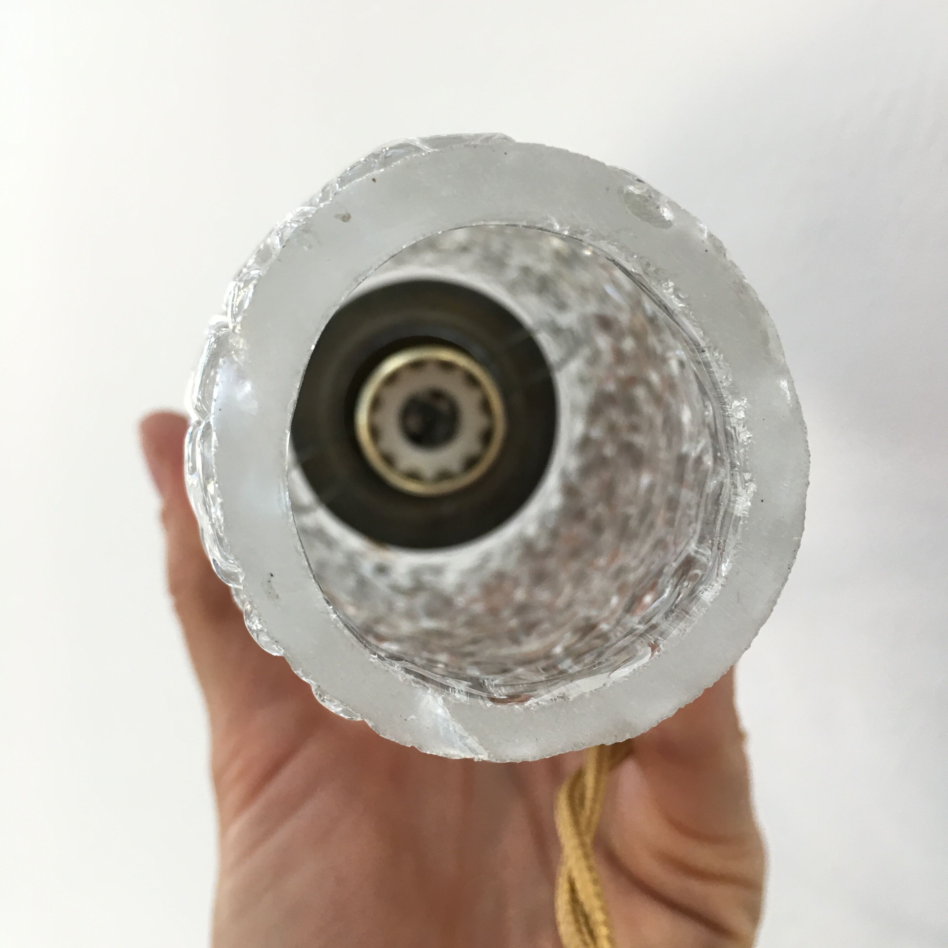 Vintage pressed glass pendant lamp