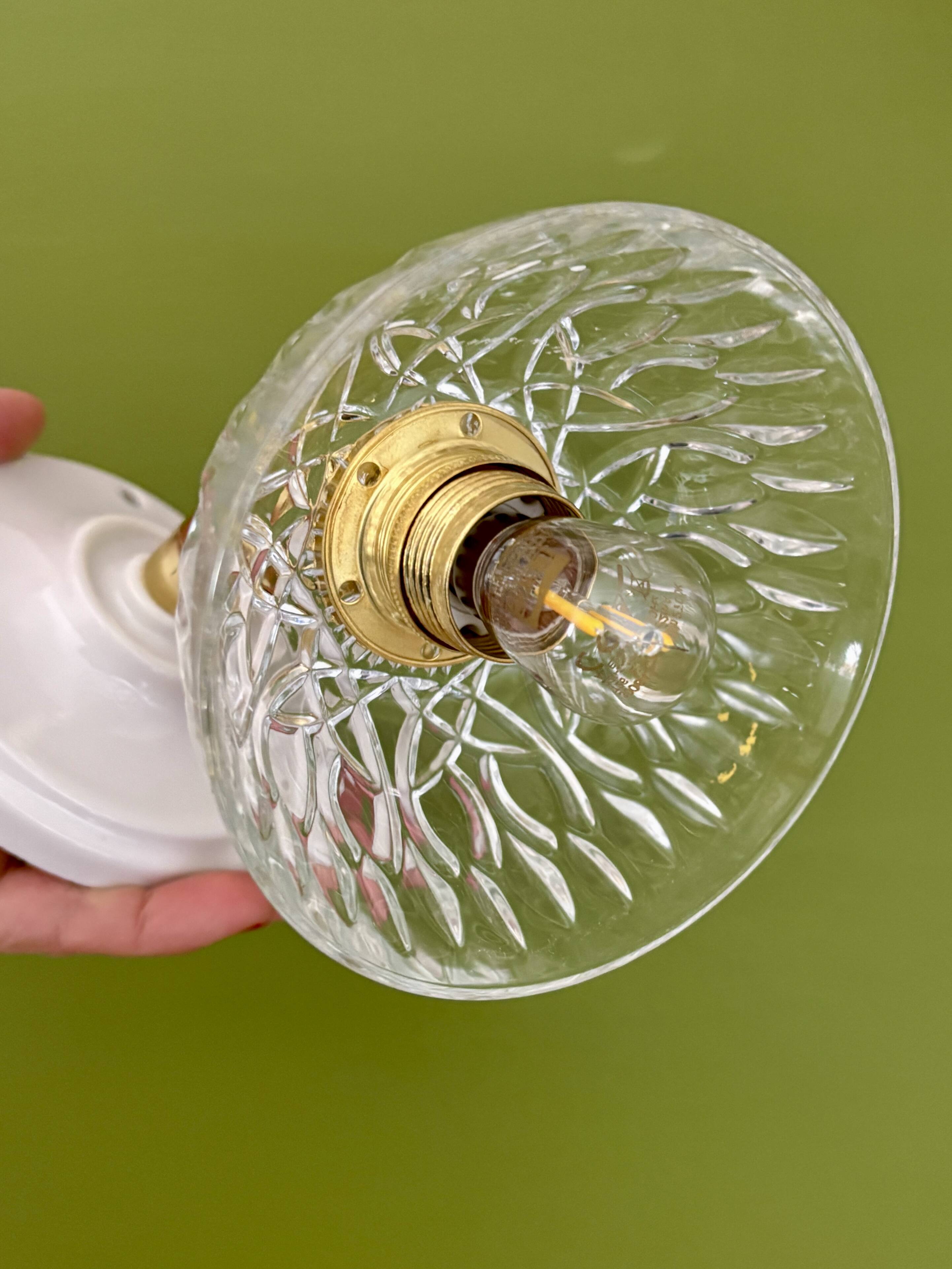 Vintage moulded glass lampshade - tableware collection -