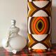 Opaline table lamp lampshade vintage fabric