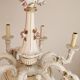 Large hand-painted gilded chandelier mangani ceramiche porcelain