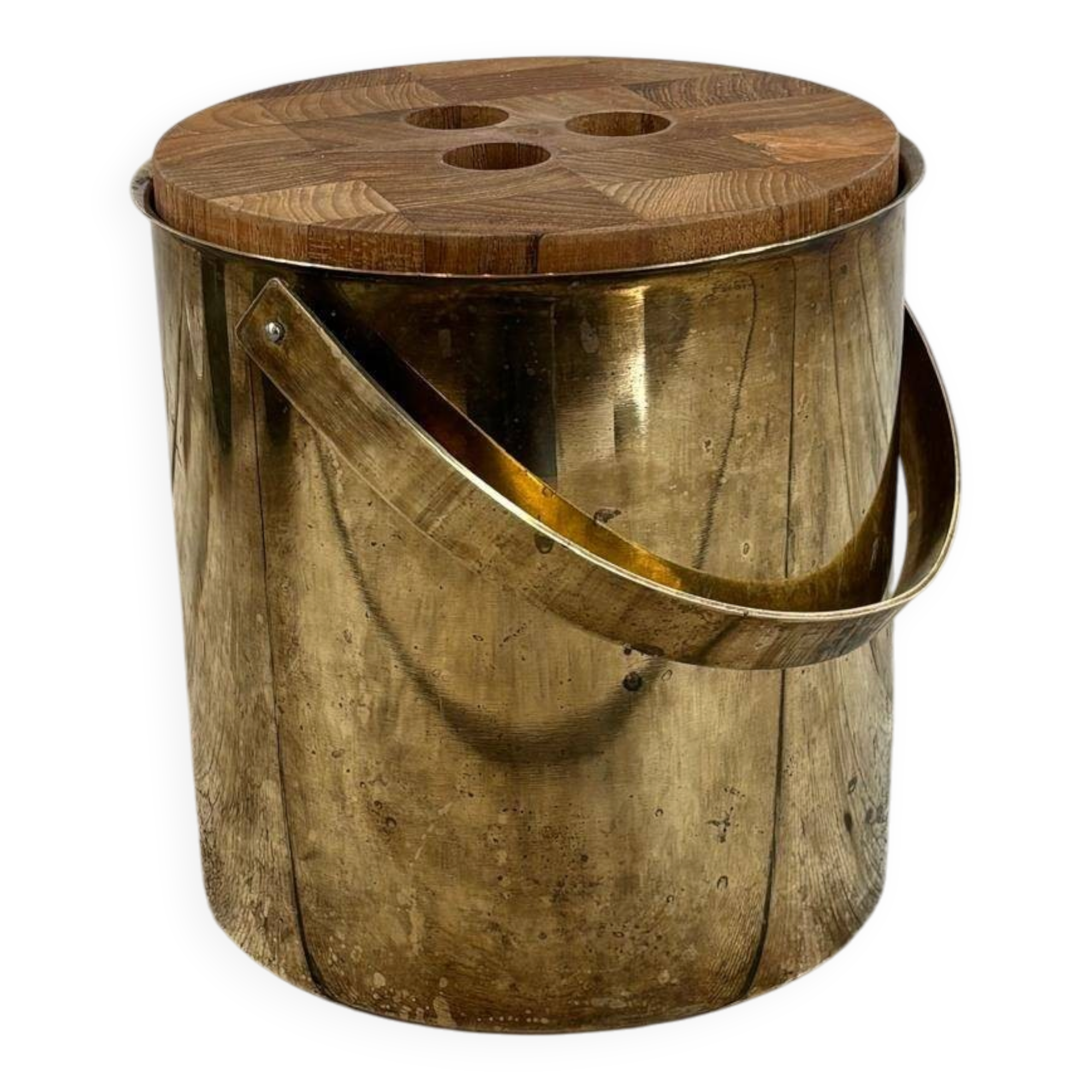 seau à glace en laiton Stelton- Danemark années 60