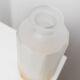 Vintage milky glass vase with yellow base, twelve-faced silhouette, Italian Bormioli, 1980s