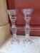 Paire de grands bougeoirs en verre