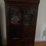 White marble mahogany showcase