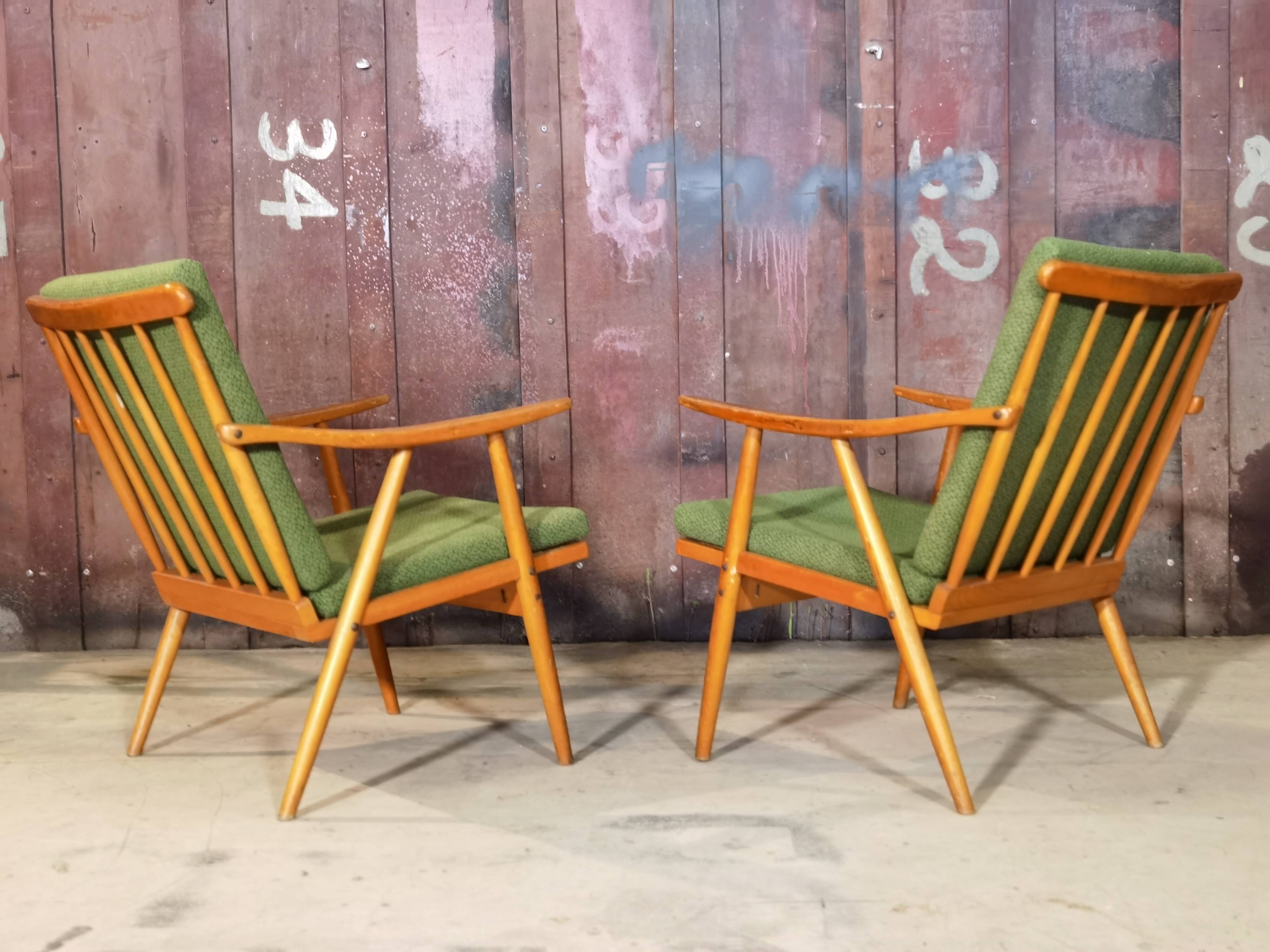 Pair of Thonet Boomerang armchairs