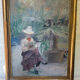 Oil on canvas painting XIX woman reading