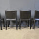 Black leather Mario Bellini Cab dining chairs Italy, 1970s - set of 4