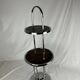 Art Deco Bauhaus style side table/pedestal table in wood and chrome-plated metal