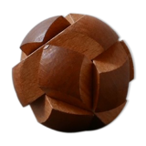Objet géométrique de bureau de puzzle en bois du milieu du siècle