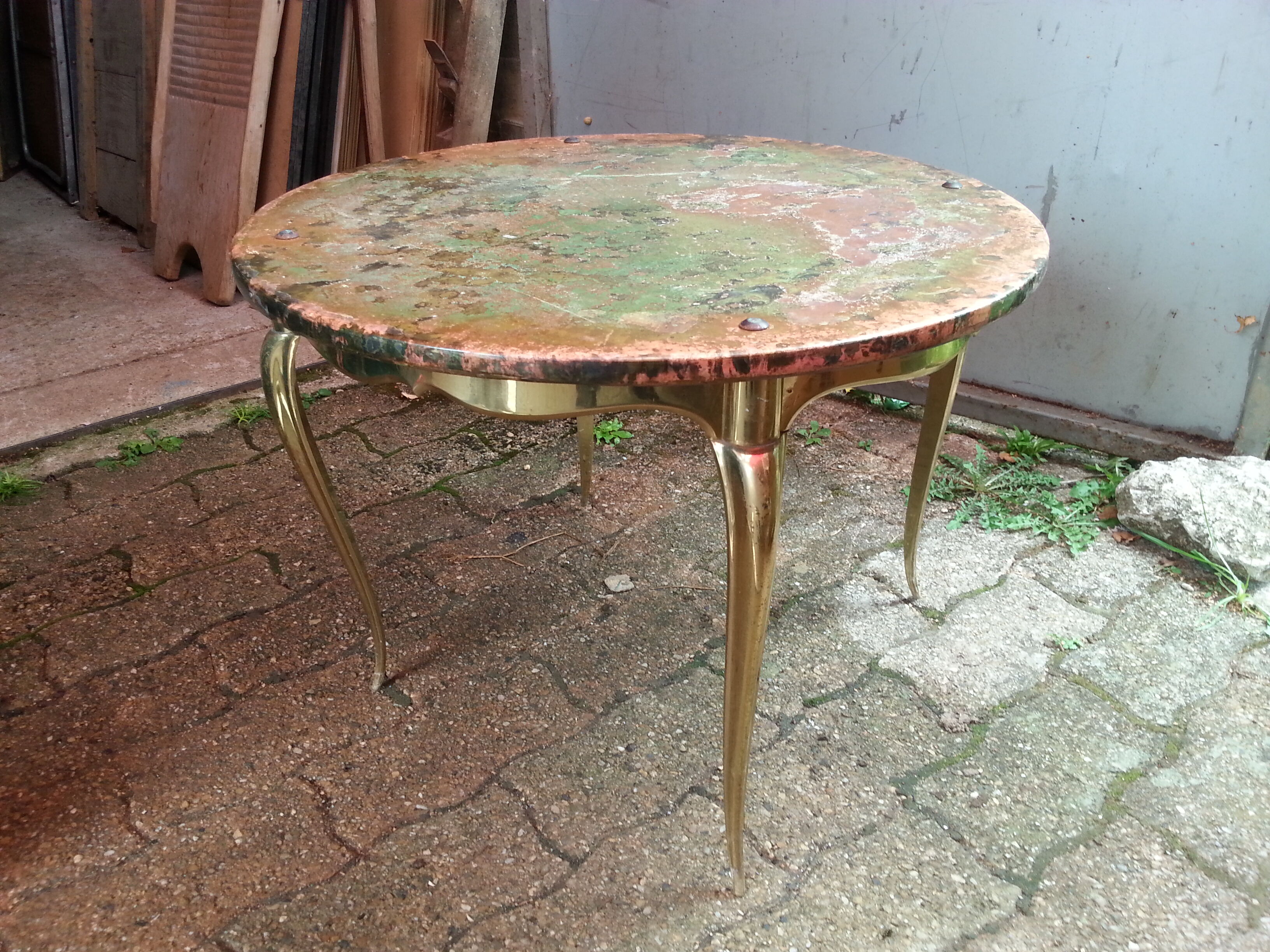 Table bass in brass, bronze plate copper 1940/60