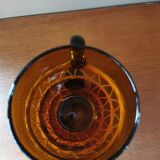Service à orangeade vintage verre et osier