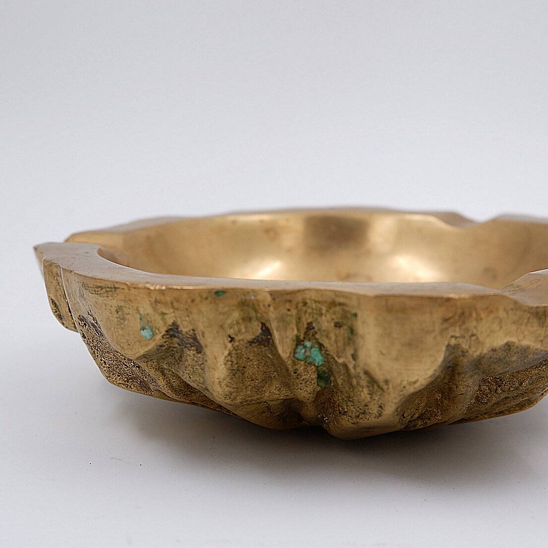 Brutalist 50s Brass Ashtray /