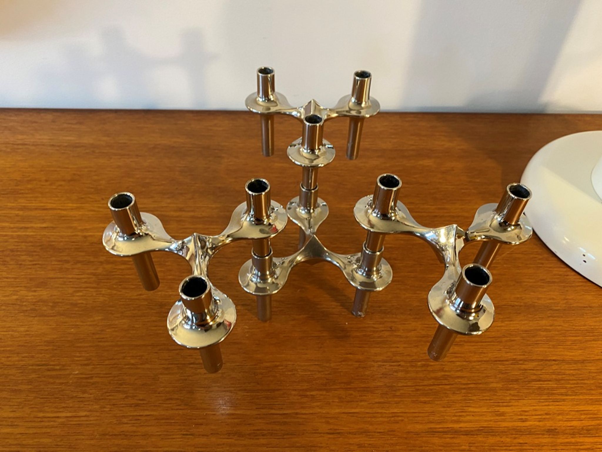 Set of 4 modular candle holders variant Nagel BMF vintage 1970