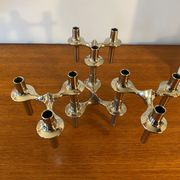 Set of 4 modular candle holders variant Nagel BMF vintage 1970