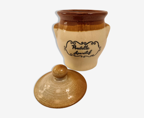 Poubelle apéritif pot en céramique vintage France