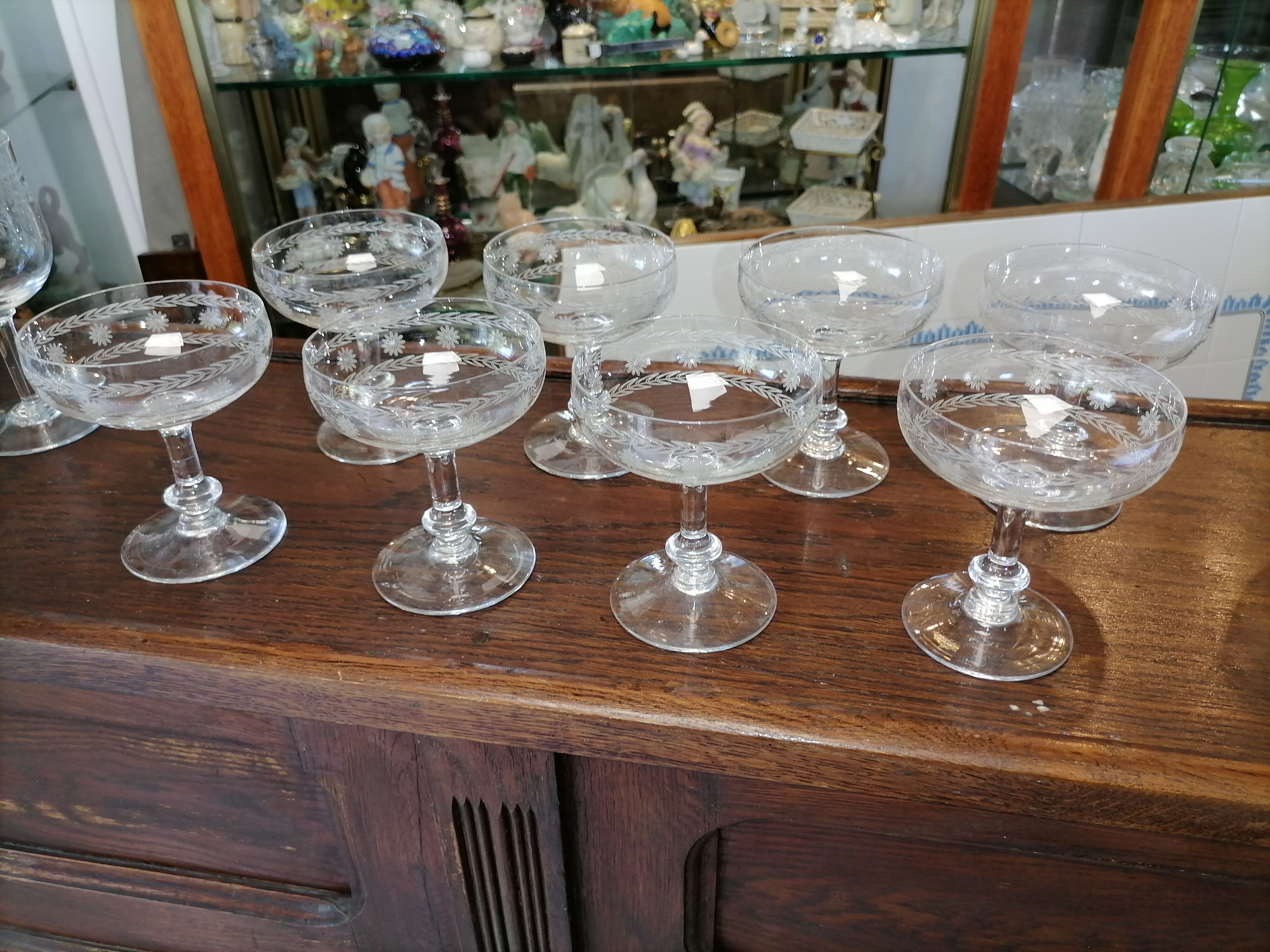 Coupes à champagne cristal verre ancien