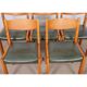 Set of 6 solid elm and leather chairs by Self, 1980.
