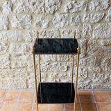 Vintage brass and glass side table circa 70's