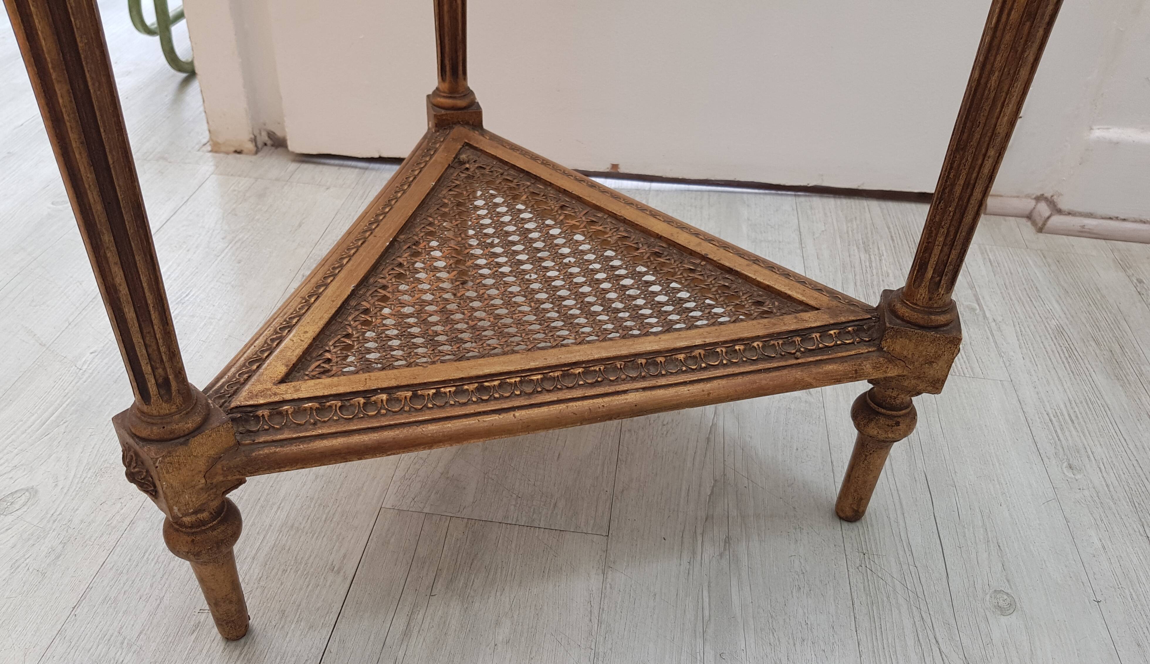 Napoleon 3 seater, gilded wood, marble cane