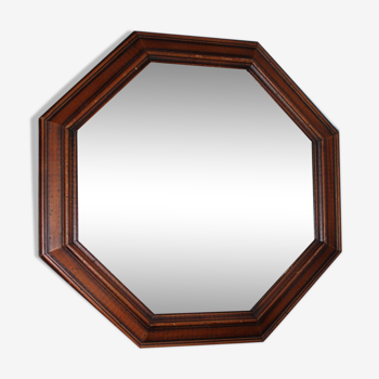 62cm x 62cm octagonal wooden mirror