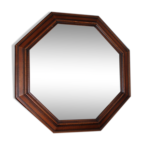 Miroir octogonal en bois 62cm x
