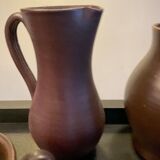 Series of 5 vintage brown ceramic vases