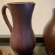 Series of 5 vintage brown ceramic vases