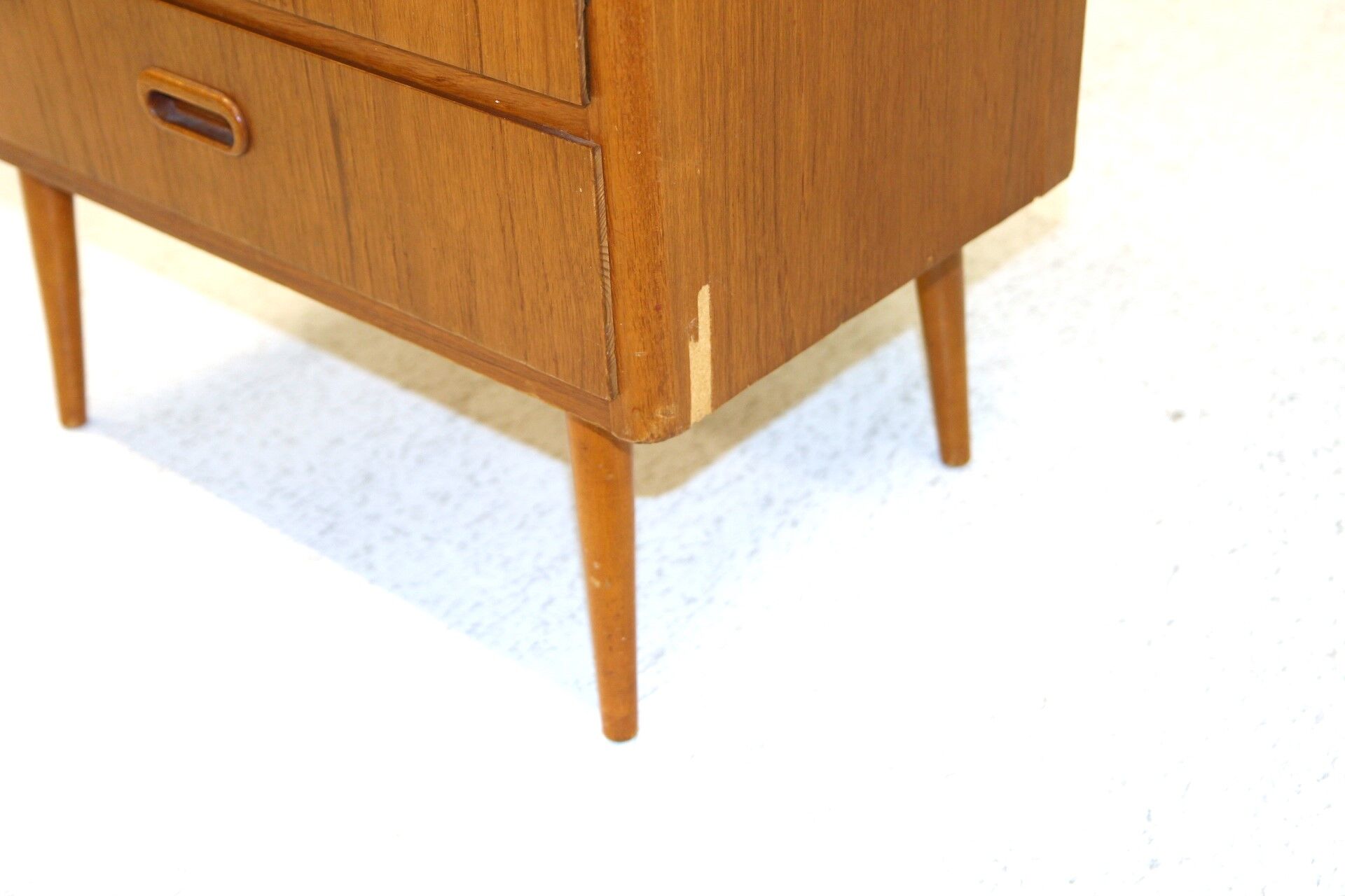 Tallboy teak chest of drawers, sweden, 1950