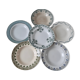 Set of 6 mismatched green hollow plates St Amand, Badonvillier, Salins and Bosch