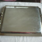 Presentation tray in silver metal