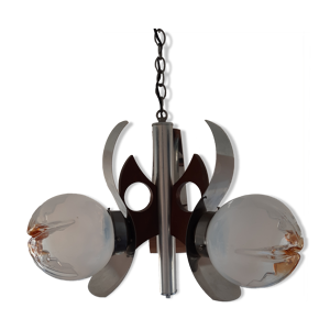 lustre metal et bois