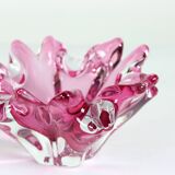 1960s Pink Art Glass Bowl, Frantisek Zemek Czechoslovakia