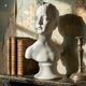 Bust of Louise Brongniart after Houdon, white biscuit Tharaud Limoges 20th century.