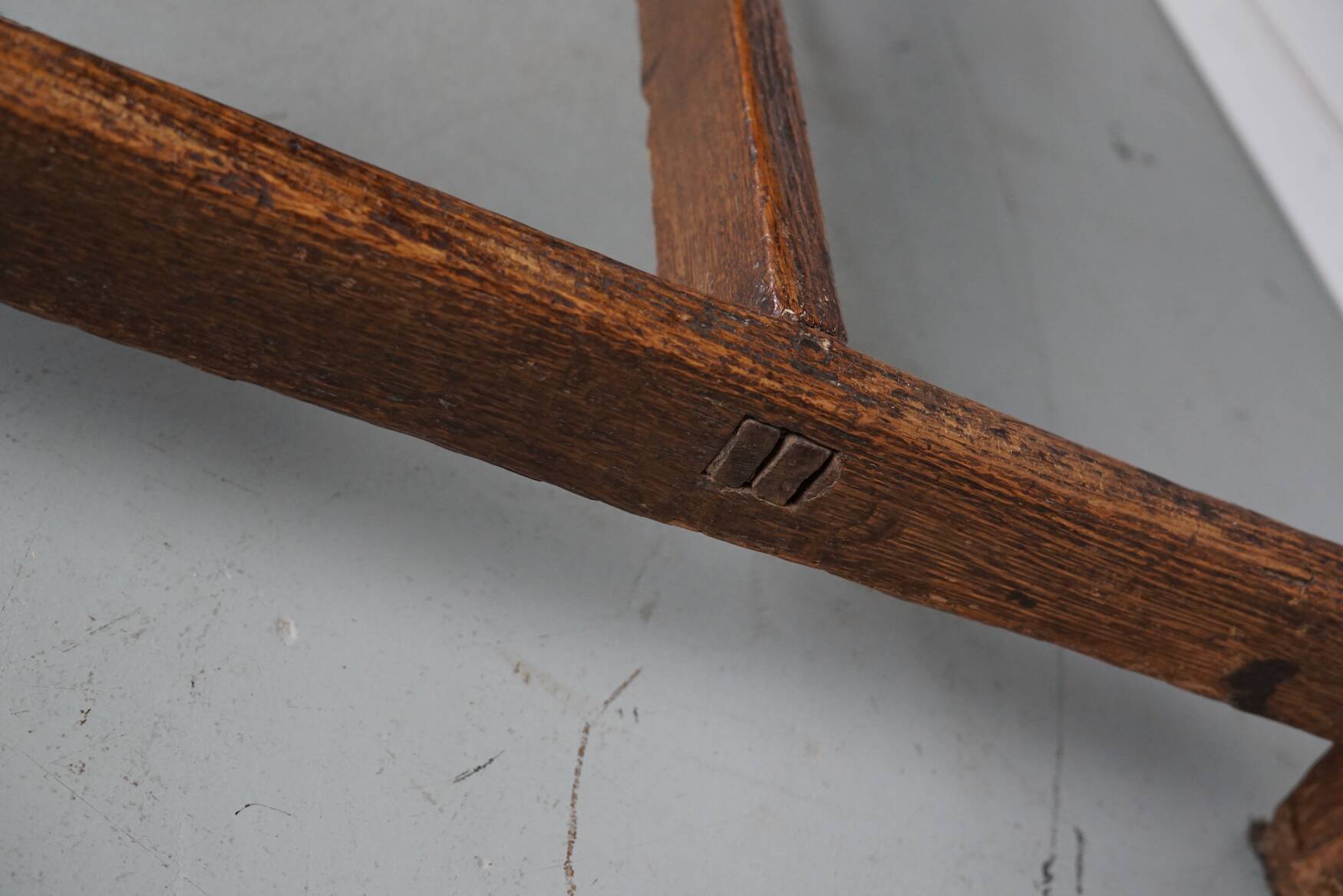 Antique Oak 19th Century French Rustic Farmhouse Dining Table