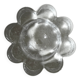 Frosted glass candle holder stylised in the shape of a flower, 1970s design.