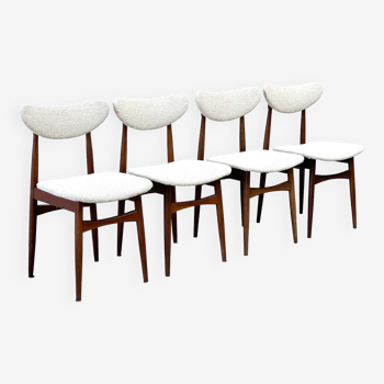 4 Italian boucle dining chairs