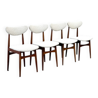 4 Italian boucle dining chairs