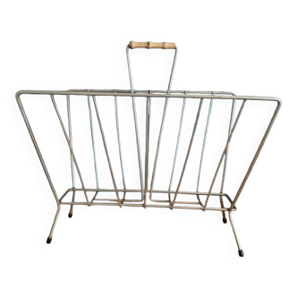 Magazine holder chromed metal patinated