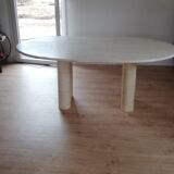 Table ovale vintage travertin