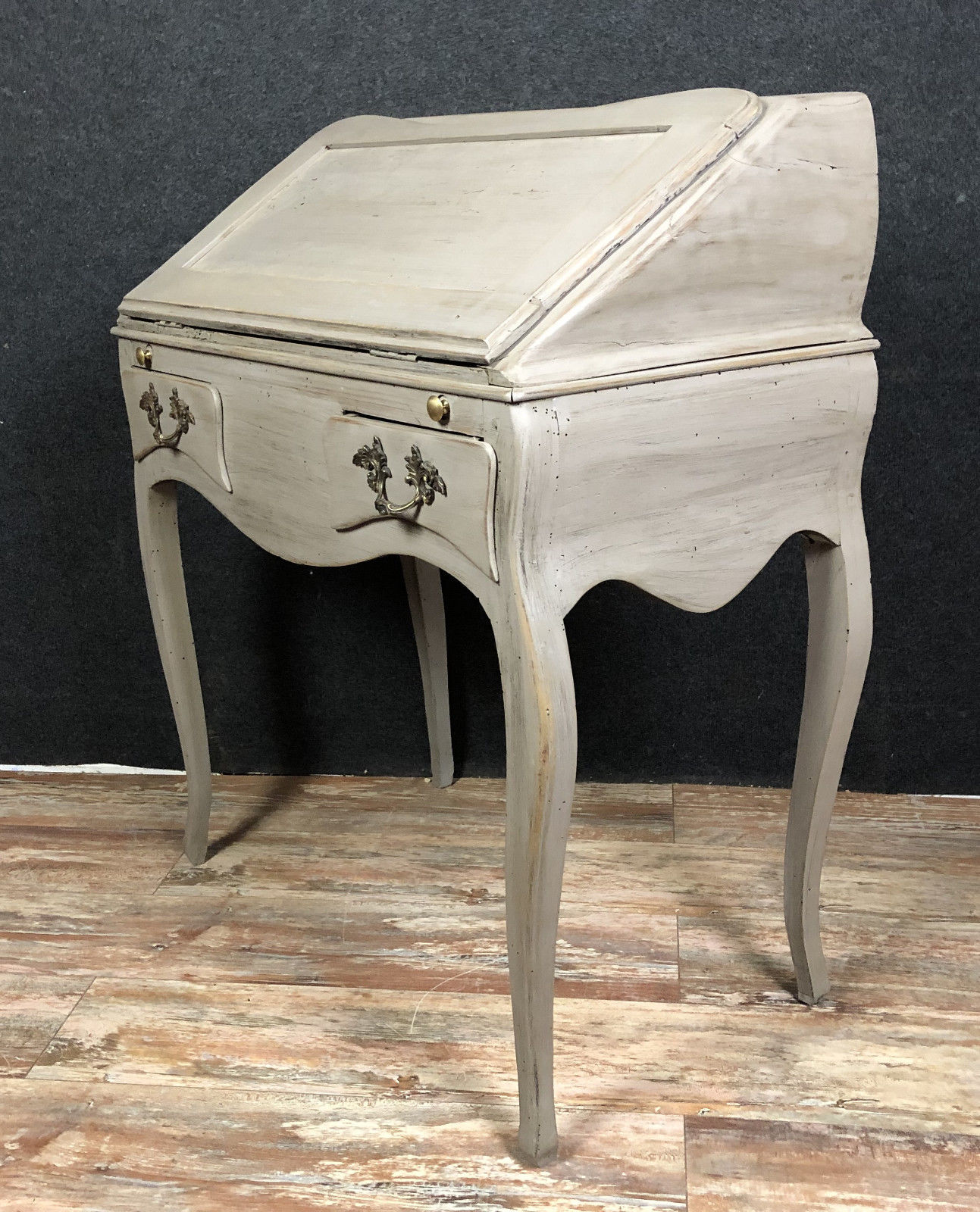 Nice desk secretaire time Napoleon III wooden lacquered.